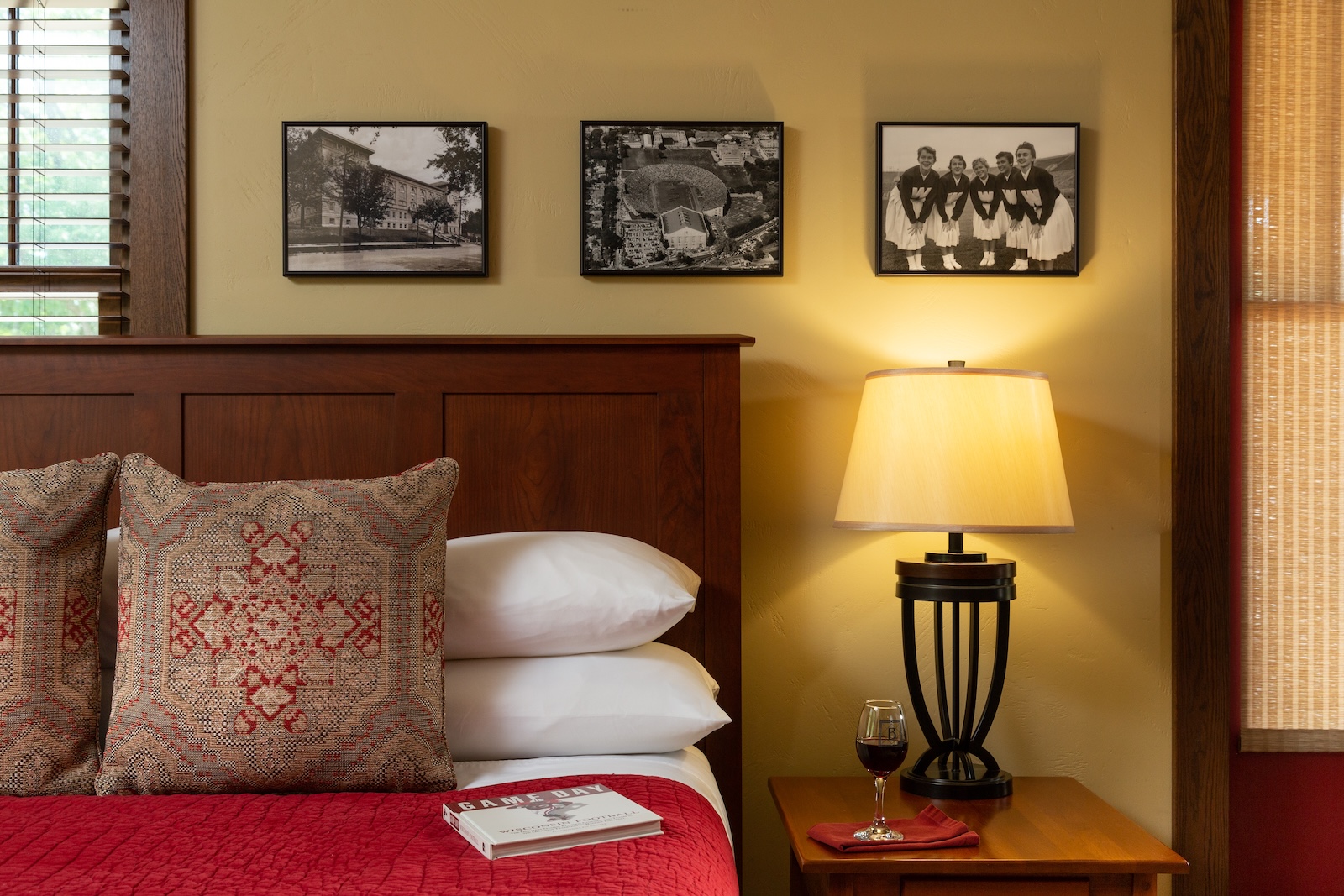 The Best Things to Do in Madison, WI, This Fall 2 One of the best fall things to do in Madison, WI, is stay at the Buckingham Inn, a beautiful guest room pictured here